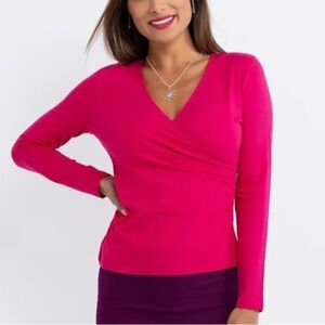 Kettlewell Faux Wrap Crossover Top Sz L